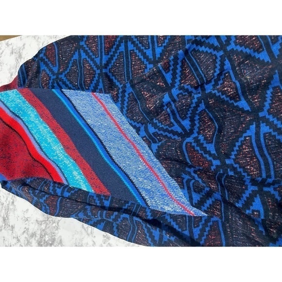 Womens Boho Infinity Scarf 21.5x30 Knit Multi Pattern Print Indie Hippie Cottage - Picture 5 of 6